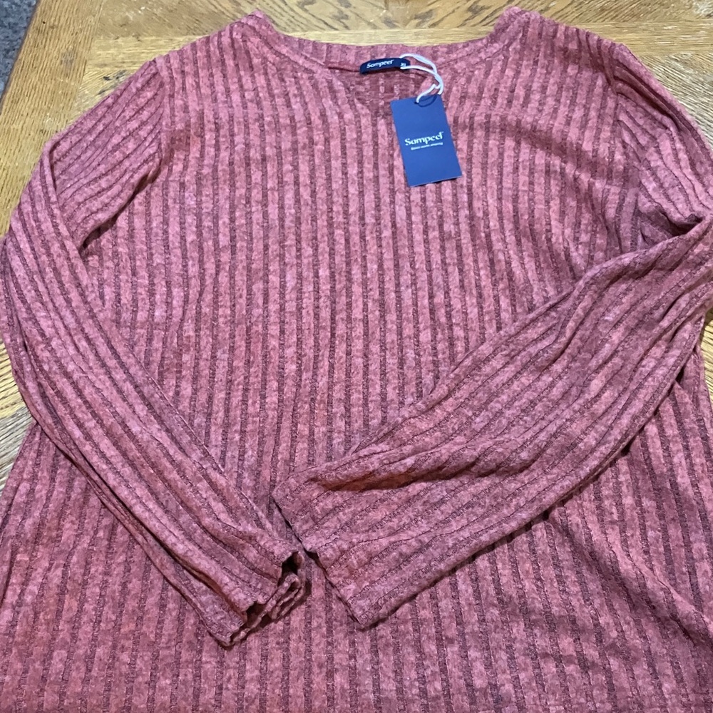 Women's Ribbed Sweater - Orange